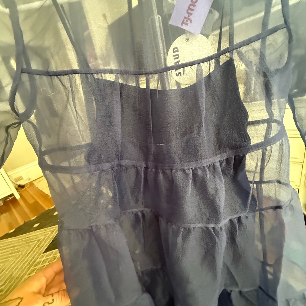STAUD Sheer Blue Layered Dress - Picture 4 of 10